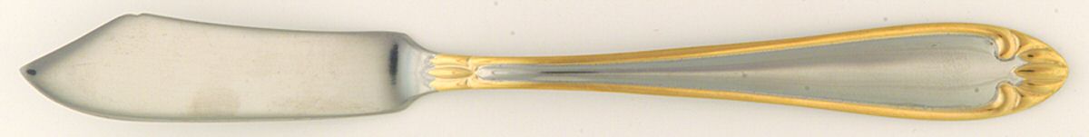 Abigail-Gold Accent (Stainless) Flat Handle Master Butter Knife by Hampton Silversmiths-1