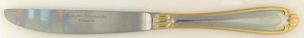 Abigail-Gold Accent (Stainless) Modern Solid Knife by Hampton Silversmiths-1