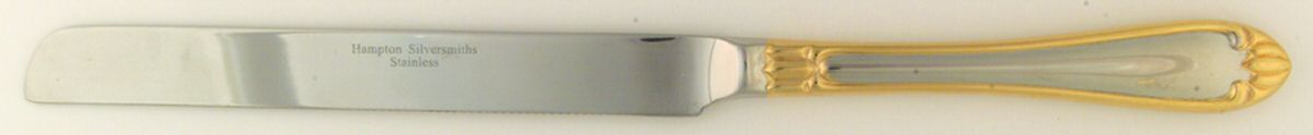Abigail-Gold Accent (Stainless) Wedding Cake Knife with Stainless Blade by Hampton Silversmiths-1