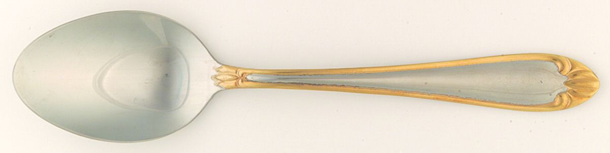 Abigail-Gold Accent (Stainless) Tablespoon (Serving Spoon) by Hampton Silversmiths-1