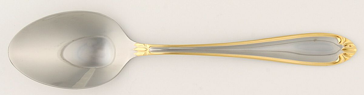 Abigail-Gold Accent (Stainless) Place/Oval Soup Spoon by Hampton Silversmiths-1