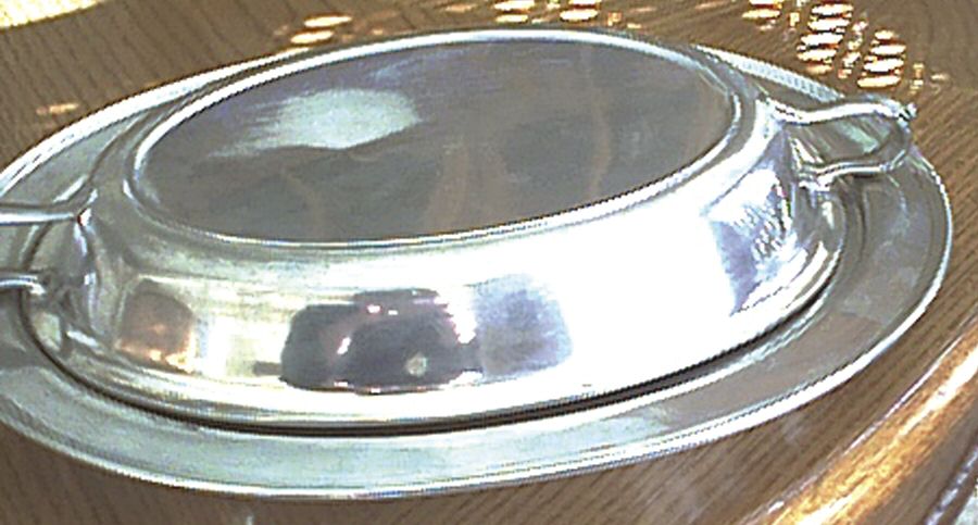 45 (Pewter, Hollowware) Double Vegetable Bowl by Homan-1