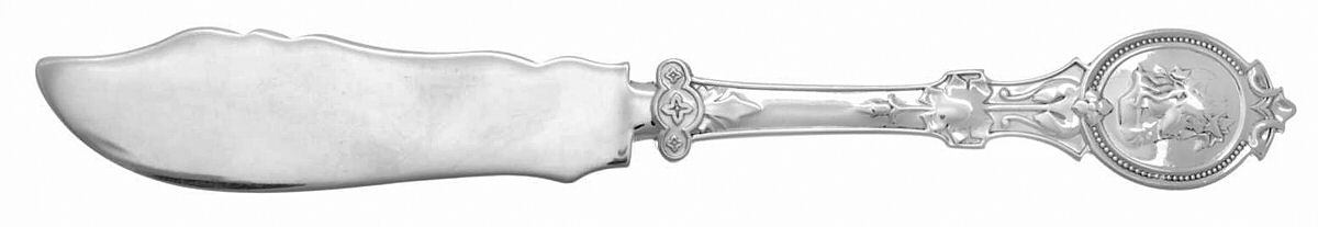 Medallion (Coin) Flat Handle Master Butter Knife by Hotchkiss & Schreuder-1