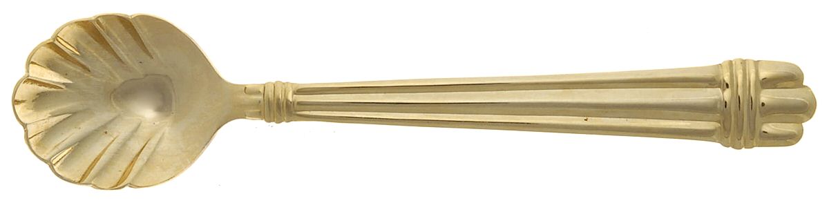 HSV28 (GOLD ELECTROPLATE) Sugar Shell Spoon by Hampton Silversmiths-1