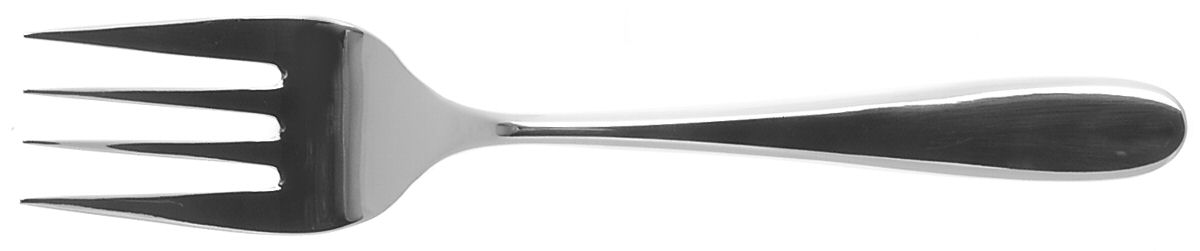 Marguerite (Stainless, Glossy) Medium Solid Cold Meat Serving Fork by Hampton Silversmiths-1