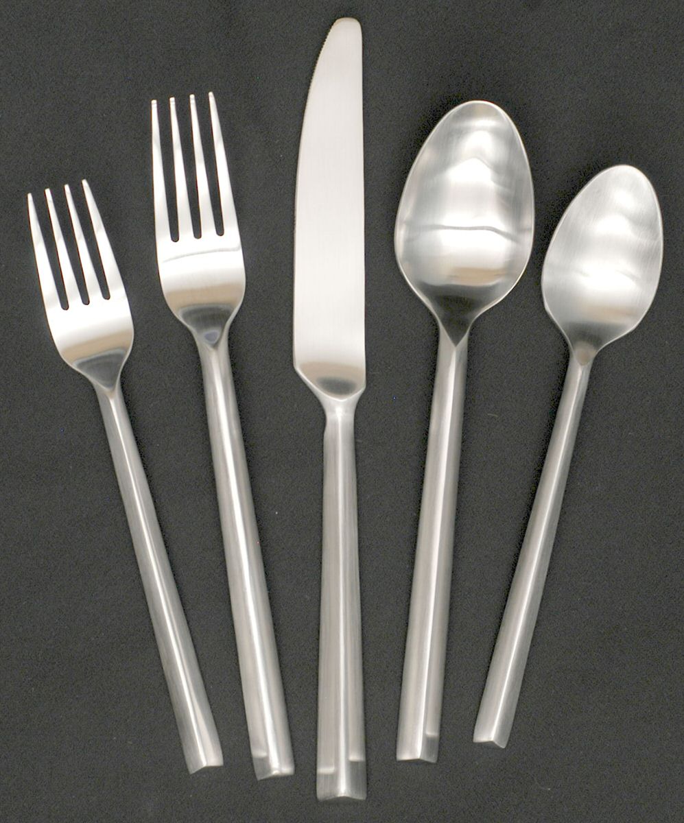 Pyramid (Stainless, Satin) 5 Piece Place Setting by Hampton Silversmiths-1