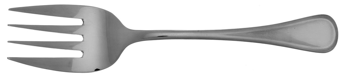 Stephanie (Stainless, Glossy) Medium Solid Cold Meat Serving Fork by Hampton Silversmiths-1