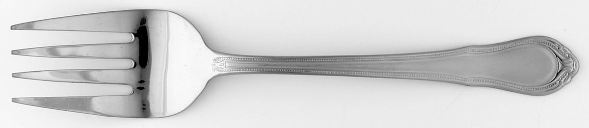 Lauren (Stainless, Frosted) Medium Solid Cold Meat Serving Fork by Hampton Silversmiths-1