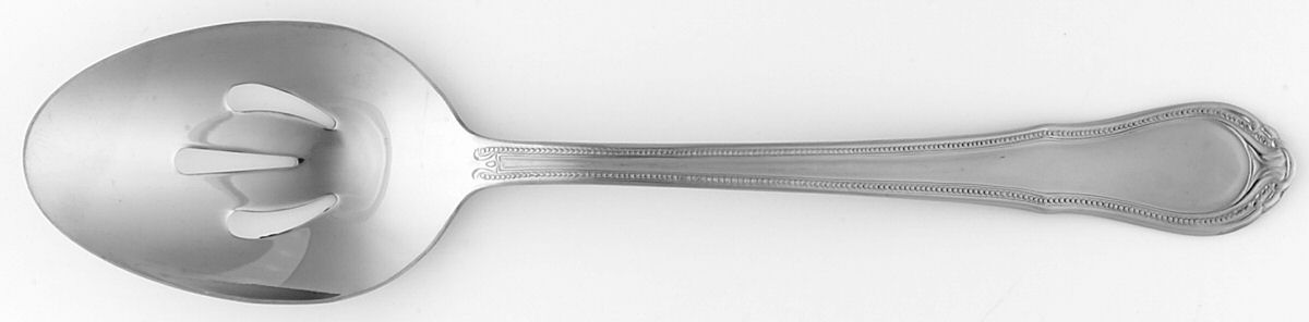 Lauren (Stainless, Frosted) Pierced Tablespoon (Serving Spoon) by Hampton Silversmiths-1