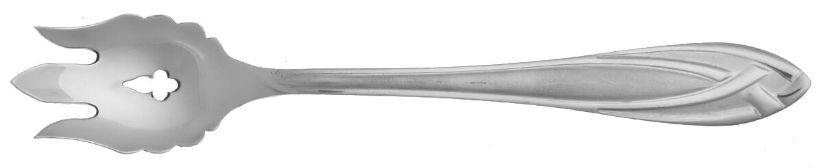 Lace Frosted (Stainless) Vegetable Serving Fork Solid  HC by Hampton Silversmiths-1