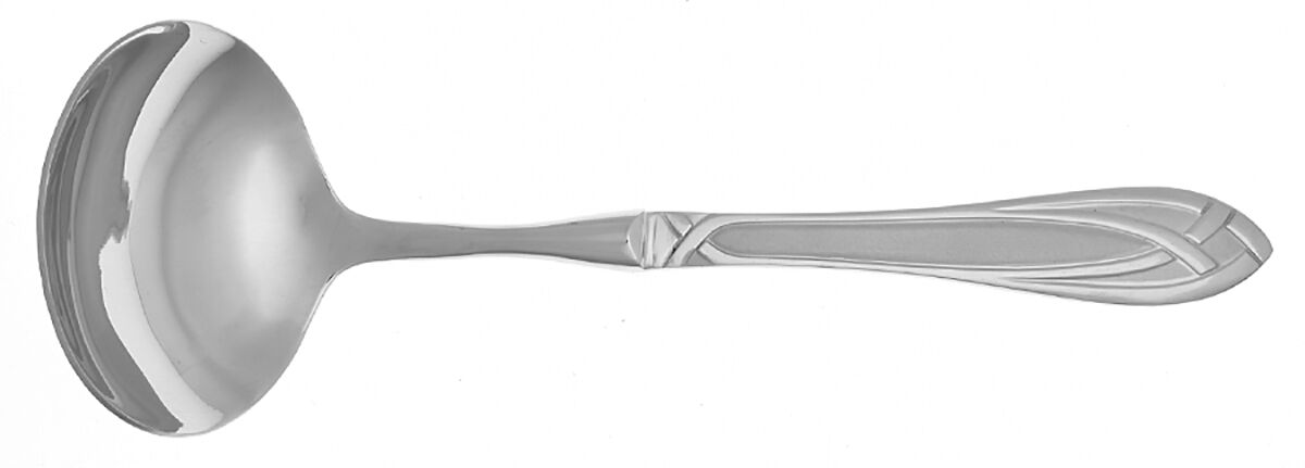 Lace Frosted (Stainless) Gravy Ladle with No Spout Stainless Bowl HC by Hampton Silversmiths-1
