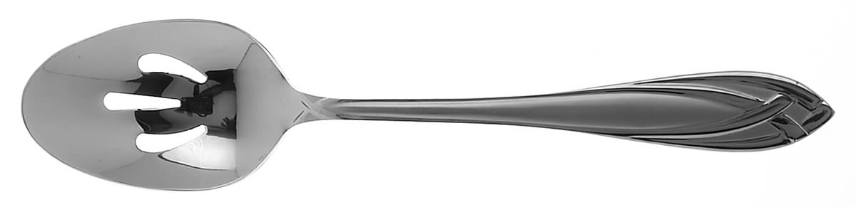 Lace Frosted (Stainless) Pierced Tablespoon (Serving Spoon) by Hampton Silversmiths-1