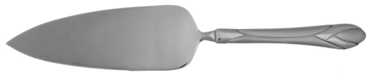 Lily Frosted (Stainless) Pie Server with Serrated Stainless Blade HC by Hampton Silversmiths-1