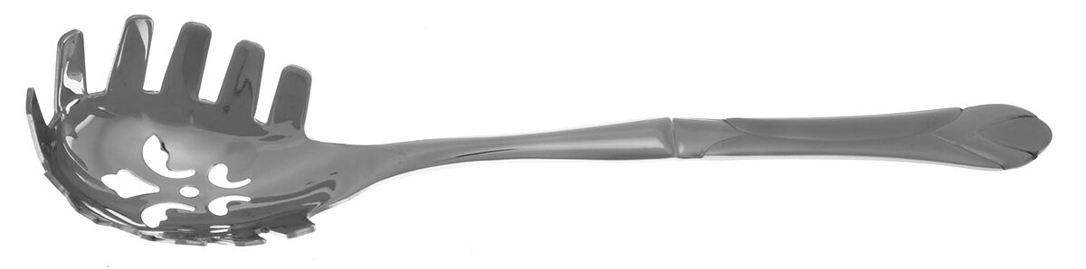 Lily Frosted (Stainless) Pasta Server with Stainless Bowl HC by Hampton Silversmiths-1