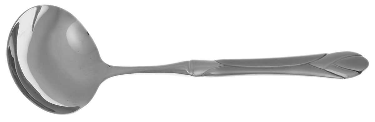 Lily Frosted (Stainless) Gravy Ladle with No Spout Stainless Bowl HC by Hampton Silversmiths-1