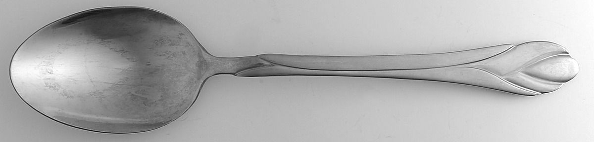 Lily Frosted (Stainless) Tablespoon (Serving Spoon) by Hampton Silversmiths-1