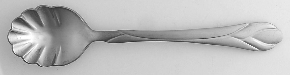 Lily Frosted (Stainless) Sugar Shell Spoon by Hampton Silversmiths-1