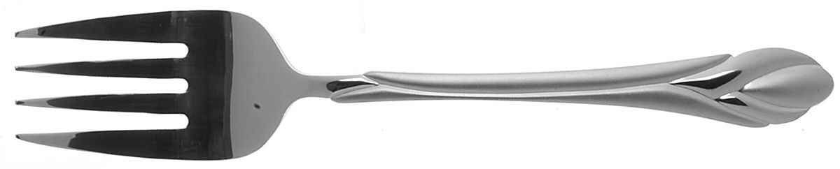 Lily Frosted (Stainless) Medium Solid Cold Meat Serving Fork by Hampton Silversmiths-1
