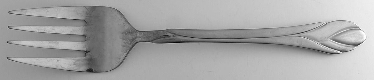 Lily Frosted (Stainless) Medium Solid Cold Meat Serving Fork by Hampton Silversmiths-1