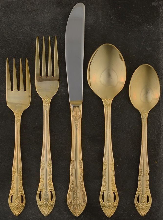 Versailles (Goldplated) 5 Piece Place Setting by Hampton Silversmiths-1