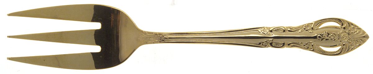 Versailles (Goldplated) Medium Solid Cold Meat Serving Fork by Hampton Silversmiths-1