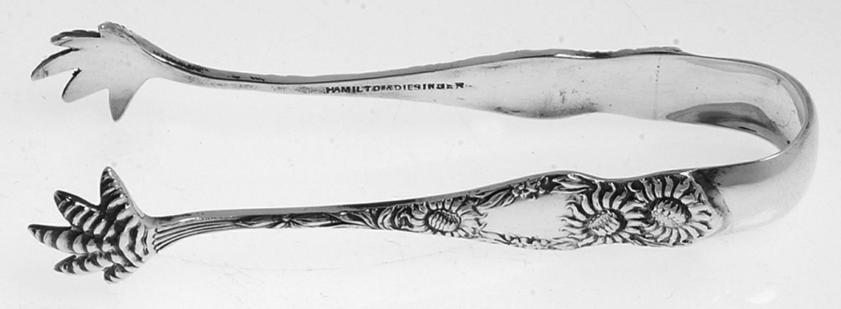 HMD10 (Sterling) Small Sugar Tongs by Hamilton & Diesinger-1