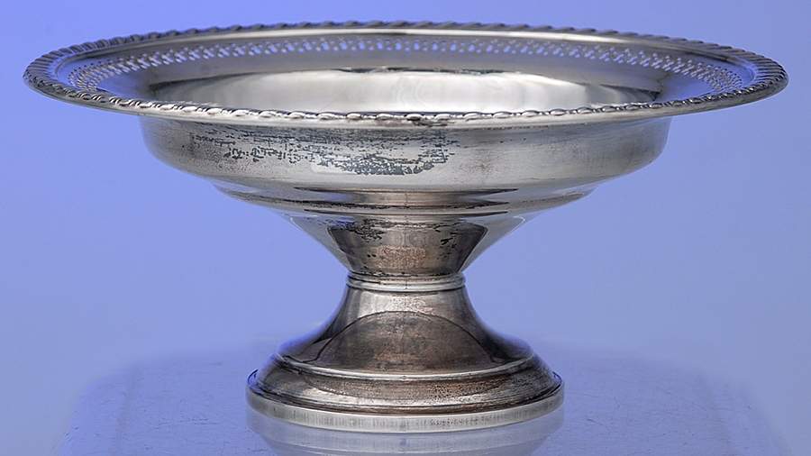 HTG3 (Sterling, Hollowware) Round Weighted Compote (Height X Width) by Hamilton Silver-1