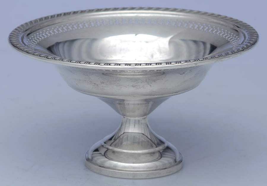 HTG3 (Sterling, Hollowware) Weighted Round Compote (Height X Width) by Hamilton Silver-1
