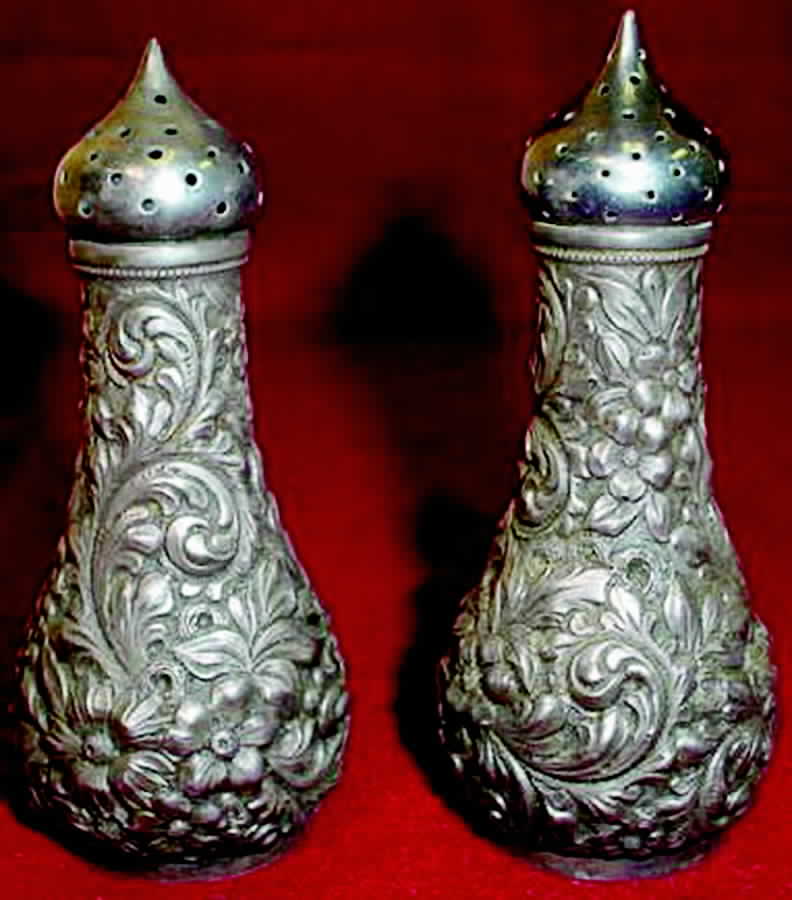 3 (Sterling, Hollowware) Salt and Pepper Set by Hamilton & Diesinger-1