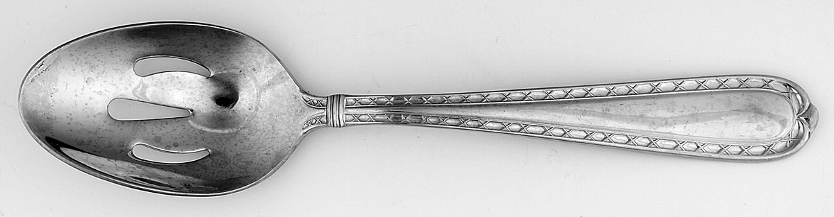 NOBILITY (STAINLESS) Pierced Tablespoon (Serving Spoon) by Hampton Silversmiths-1