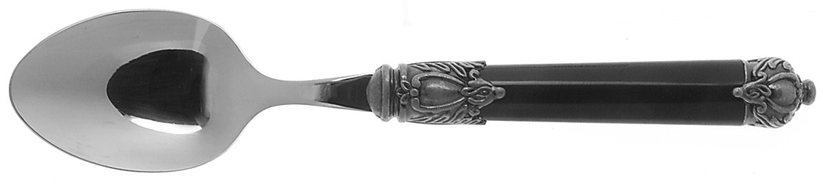San Remo-Black (Stainless) Place/Oval Soup Spoon by Hampton Silversmiths-1