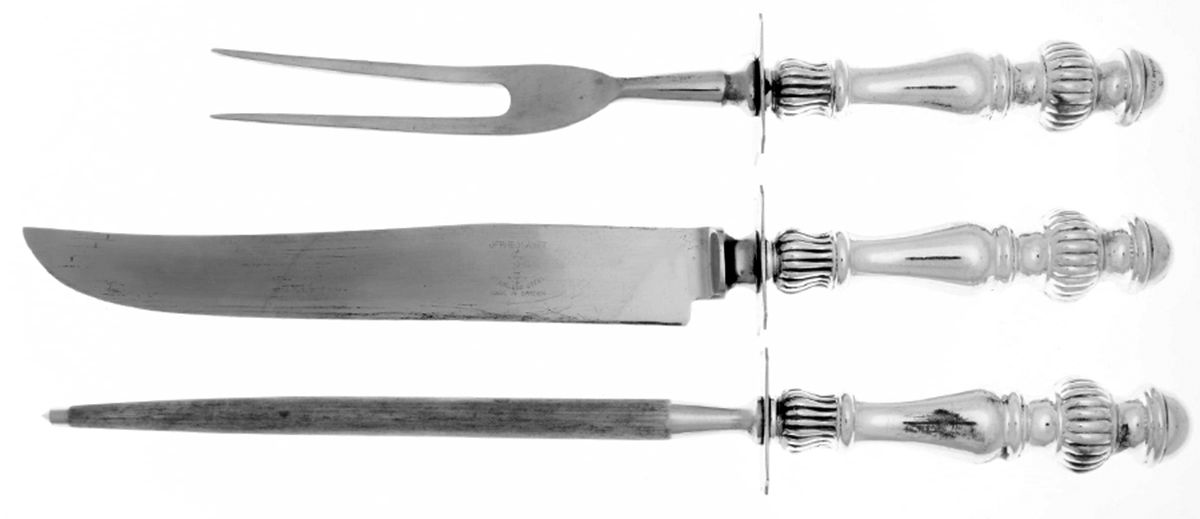 HAS2 (Sterling) Large 3-Piece Roast Carving Set w/ Stainless Blade by Hallmark-1