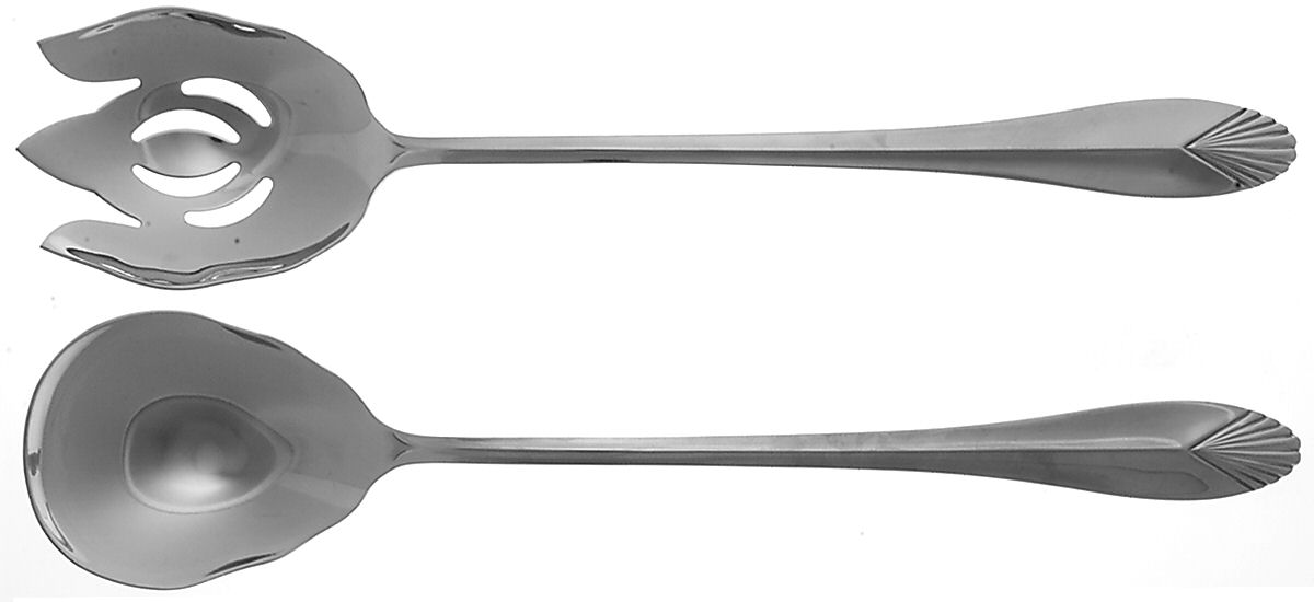 Safrano (Stainless) Solid Oversized Serving Salad Set by Heritage Mint, Ltd.-1