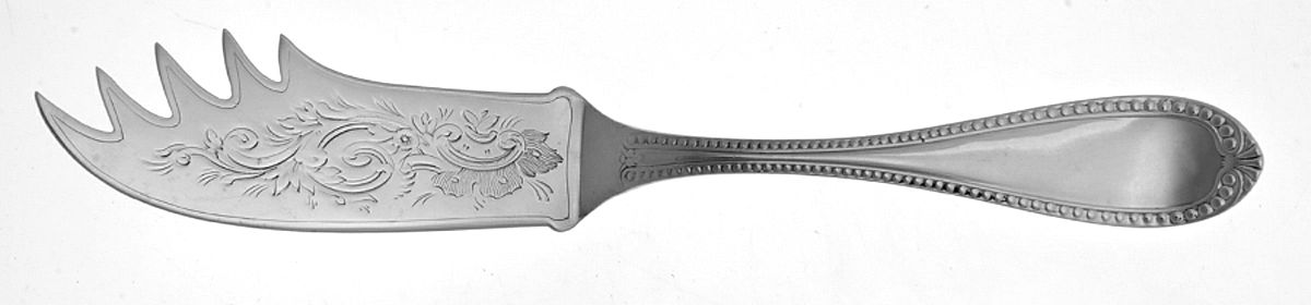 Bead (Sterling) Cheese Serving Knife Bright Cut by Haddock,Lincoln&Foss-1