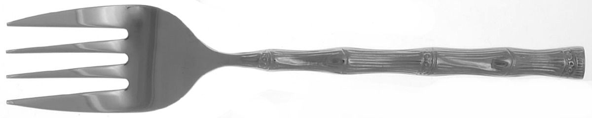 Cathay Mirror (Stainless) Medium Solid Cold Meat Serving Fork by Hampton Silversmiths-1