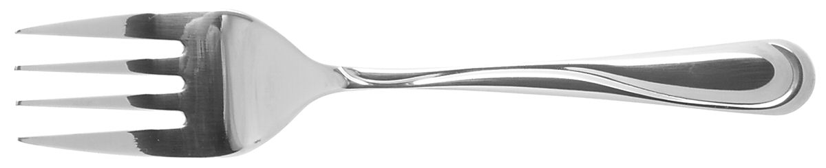 Swirl (Stainless) Medium Solid Cold Meat Serving Fork by Hampton Silversmiths-1