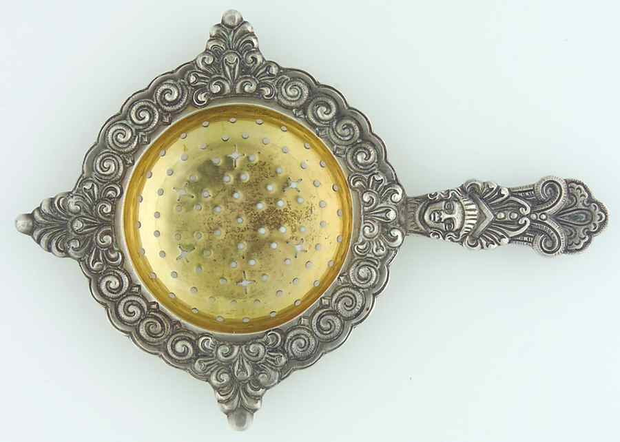 Sterling Hollowware Solid Individual Overcup Tea Strainer by H. Moller-1