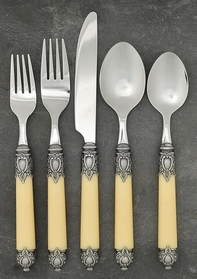 San Remo-Cream (Stainless) 5 Piece Place Setting by Hampton Silversmiths-1