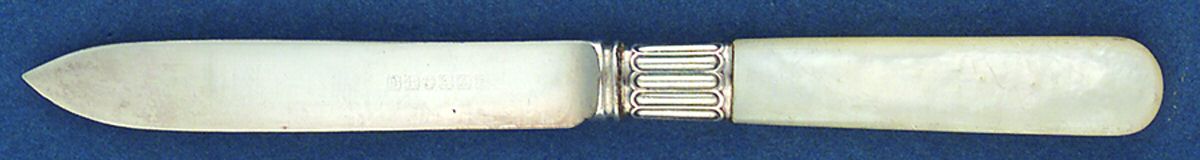 Pearl Handle (Silverplate) Individual Fruit Knife with Silverplate Blade by Hennegan Bates-1