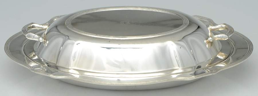 Silverplate Hollowware 12" Oval Double Vegetable by Hartford-1