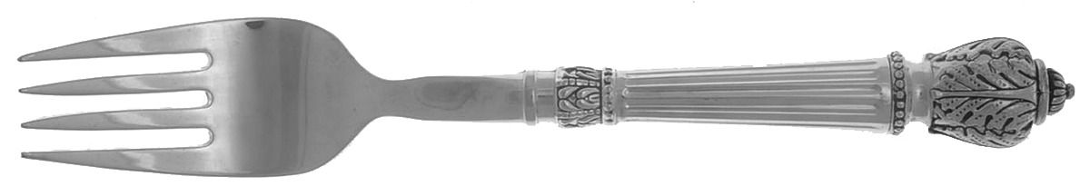 Plume (Silverplate) Medium Solid Cold Meat Serving Fork by Godinger-1