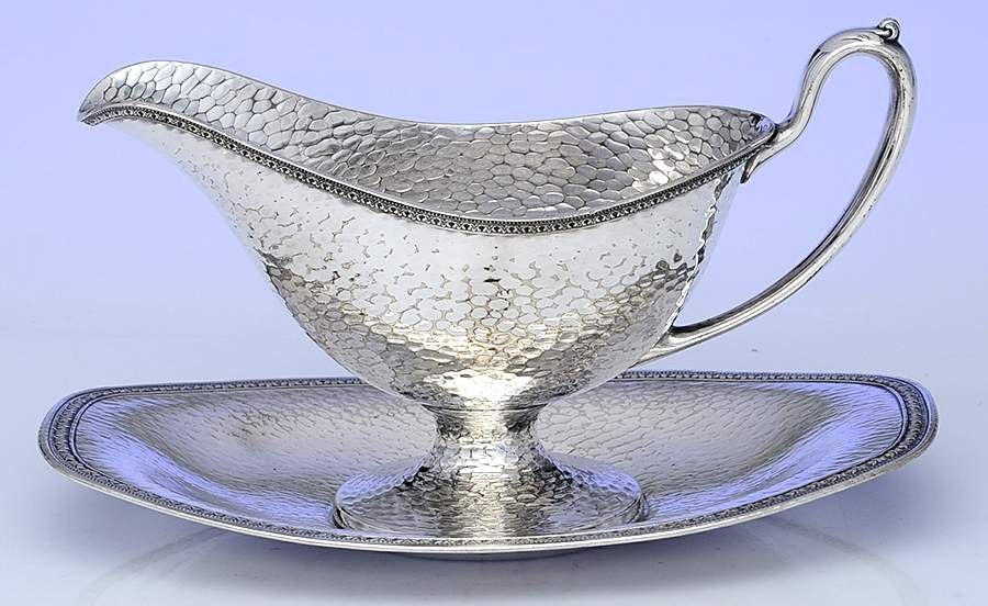 Silverplate Hollowware Plated Gravy Boat & Underplate by Homan-1