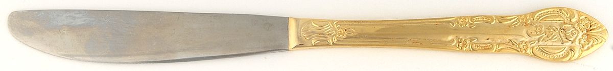 Versailles (Gold Electroplate) Modern Solid Knife by Hampton Silversmiths-1