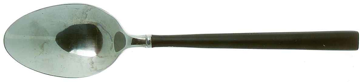 Carrara Enamel-Black (Stainless) Place/Oval Soup Spoon by Hampton Silversmiths-1
