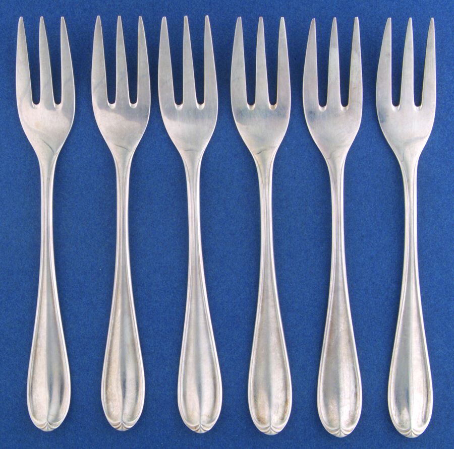 HAZ2 (Silverplate) Pastry Fork - Set of 6 by Hartglanz-1