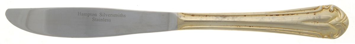 Gold Katrinka (Gold Electroplate) Modern Solid Knife by Hampton Silversmiths-1