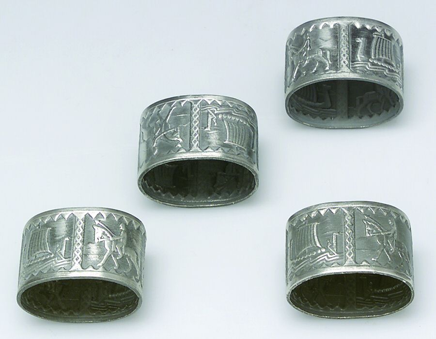 Kongetinn (Pewter, Hollowware) Napkin Ring - Set of 4 by Hardanger-1