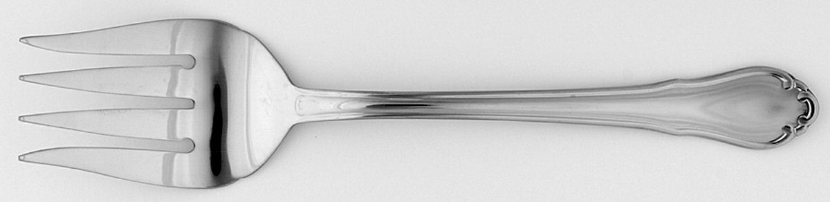 Shelby (Stainless) Medium Solid Cold Meat Serving Fork by Hampton Silversmiths-1