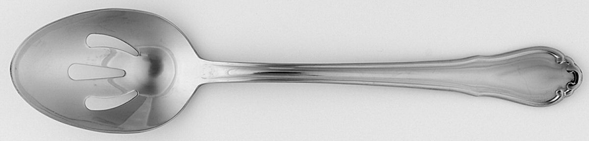Shelby (Stainless) Pierced Tablespoon (Serving Spoon) by Hampton Silversmiths-1
