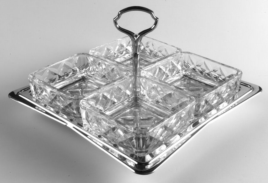 2050 (Chromium, Hollowware) 5 Part Relish with Glass Liner(S) by Hellerware (Chromiun)-1